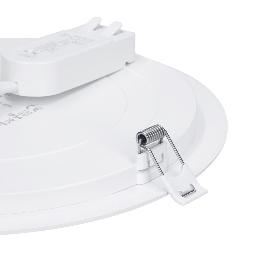 LED-Deckenpanel 2-in-1 (Aufputz-/Einbau-Panel), 12 W, 230 V, 3000/4000/6000 K, Ø17 cm, IP54, silber