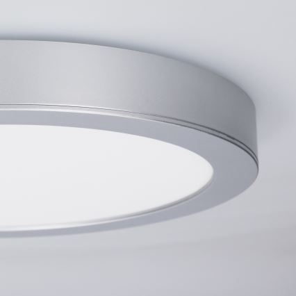 LED Aufbau-/Einbaupanel 2-in-1 18W/230V 3000/4000/6000K Ø 22,5 cm IP54 silber