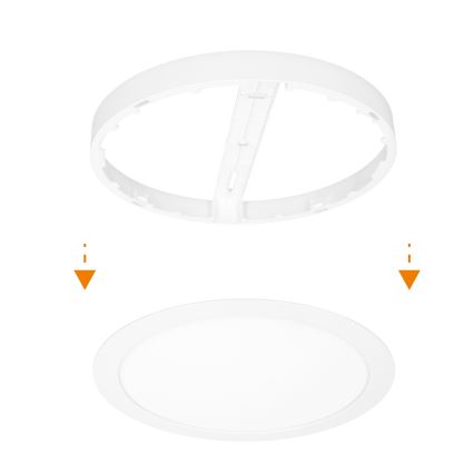 LED-Deckenpanel 2-in-1 Aufputz/Einbau 18W/230V 3000/4000/6000K Ø 22,5 cm IP54 Weiß