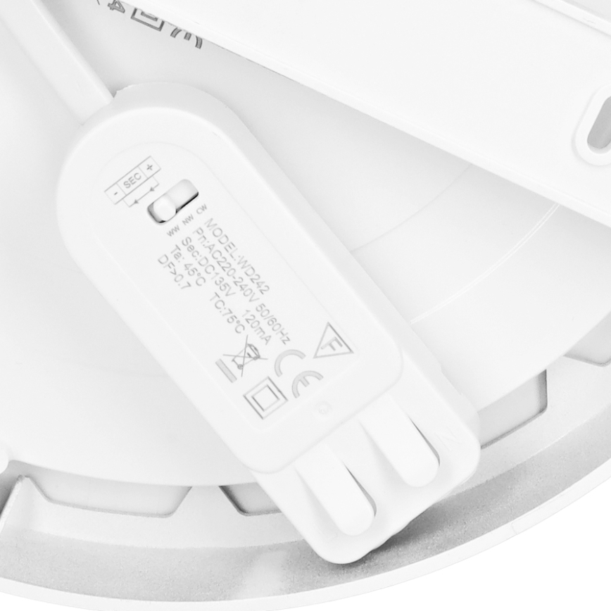 LED-Deckenpanel 2-in-1 Aufputz/Einbau 18W/230V 3000/4000/6000K Ø 22,5 cm IP54 Weiß