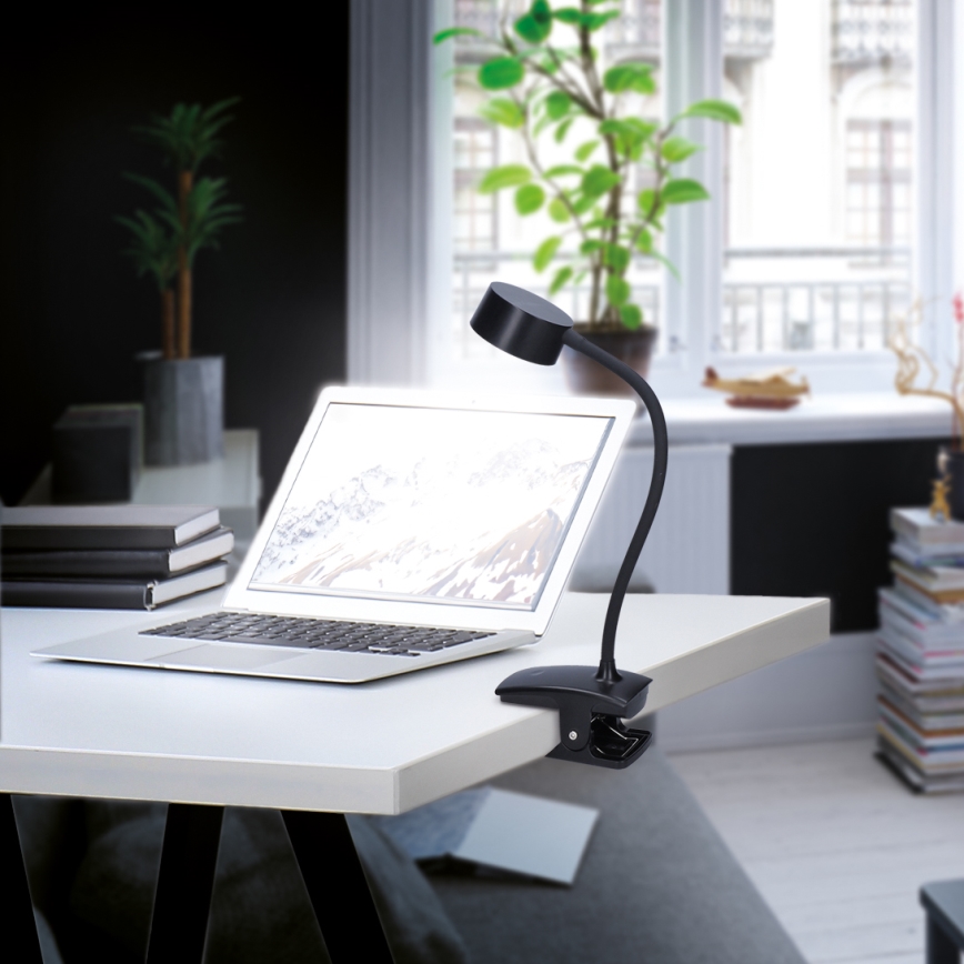 Dimmbare, flexible LED-Leuchte mit Klemme LED/2W/1800 mAh 3000/4000/6500K schwarz