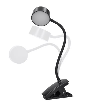 Dimmbare, flexible LED-Leuchte mit Klemme LED/2W/1800 mAh 3000/4000/6500K schwarz