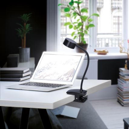 LED Dimmbar flexible aufladbar Tischleuchte mit Klemme LED/2W/1800 mAh 3000/4000/6500K schwarz