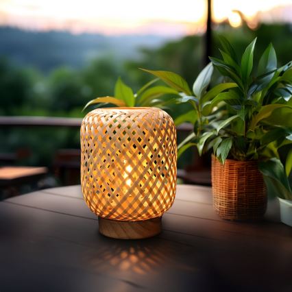 Dekorative LED-Tischleuchte BOHO LED/2xAAA Rattan