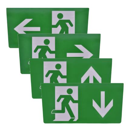 Deckenschild für Notbeleuchtung mit Piktogrammen