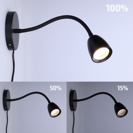 Dimmbare kleine LED-Wandleuchte LED/4W/230V schwarz