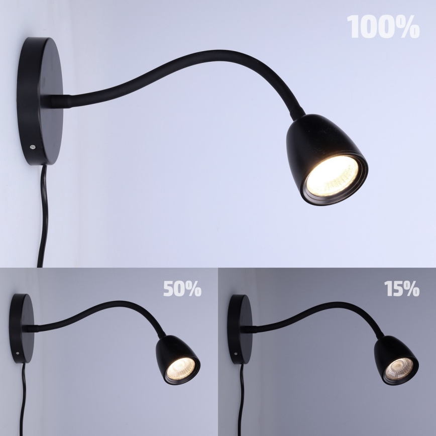 Dimmbare kleine LED-Wandleuchte LED/4W/230V schwarz