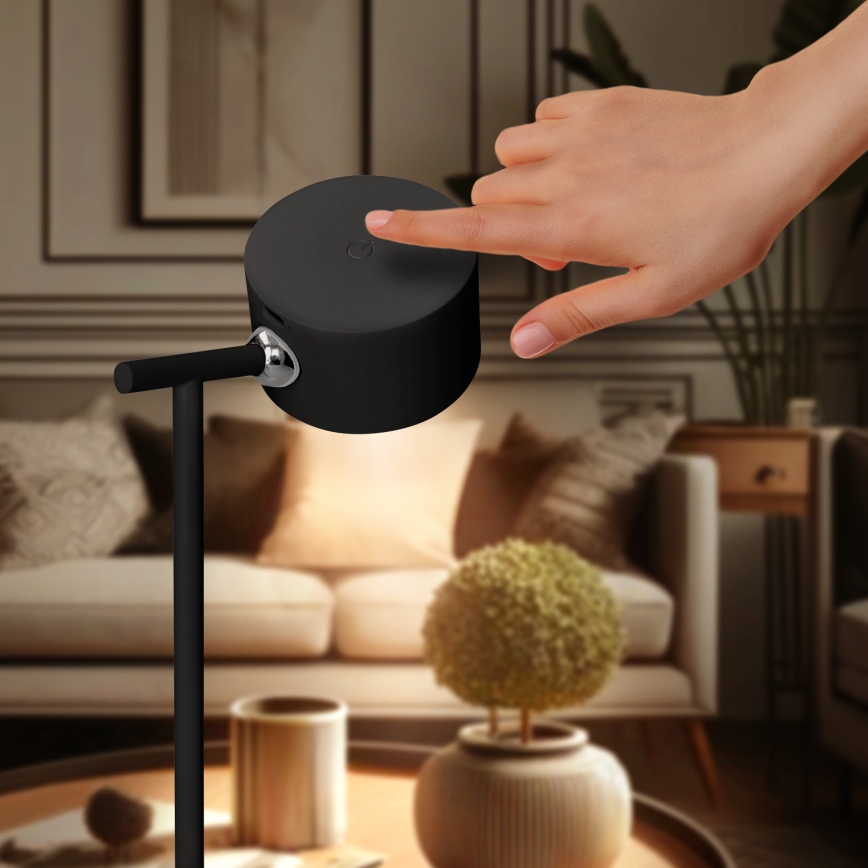 Dimmbare wiederaufladbare LED-Leuchte mit Touch-Funktion 3in1 LED/4W/2000 mAh 3000/4000/6500K schwarz