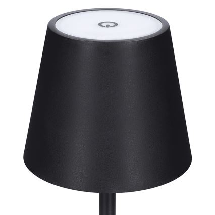 Dimmbare, wiederaufladbare Touch-LED-Tischlampe LUCCA, 3,7 V, 3000/4000/6500 K, 2000 mAh, schwarz