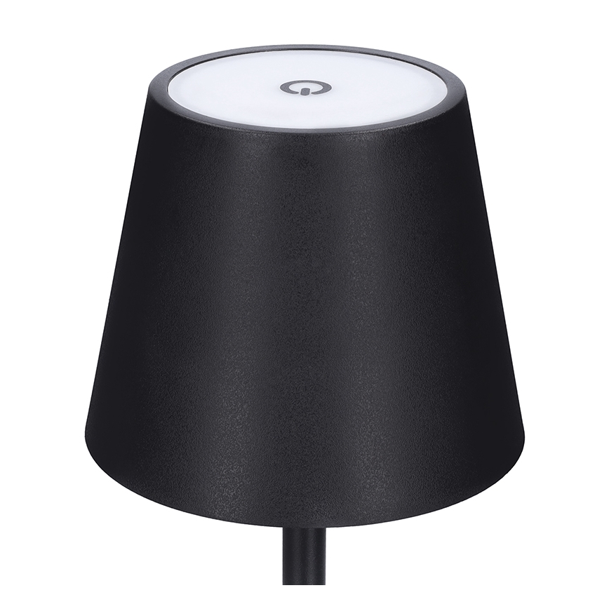 Dimmbare, wiederaufladbare Touch-LED-Tischlampe LUCCA, 3,7 V, 3000/4000/6500 K, 2000 mAh, schwarz