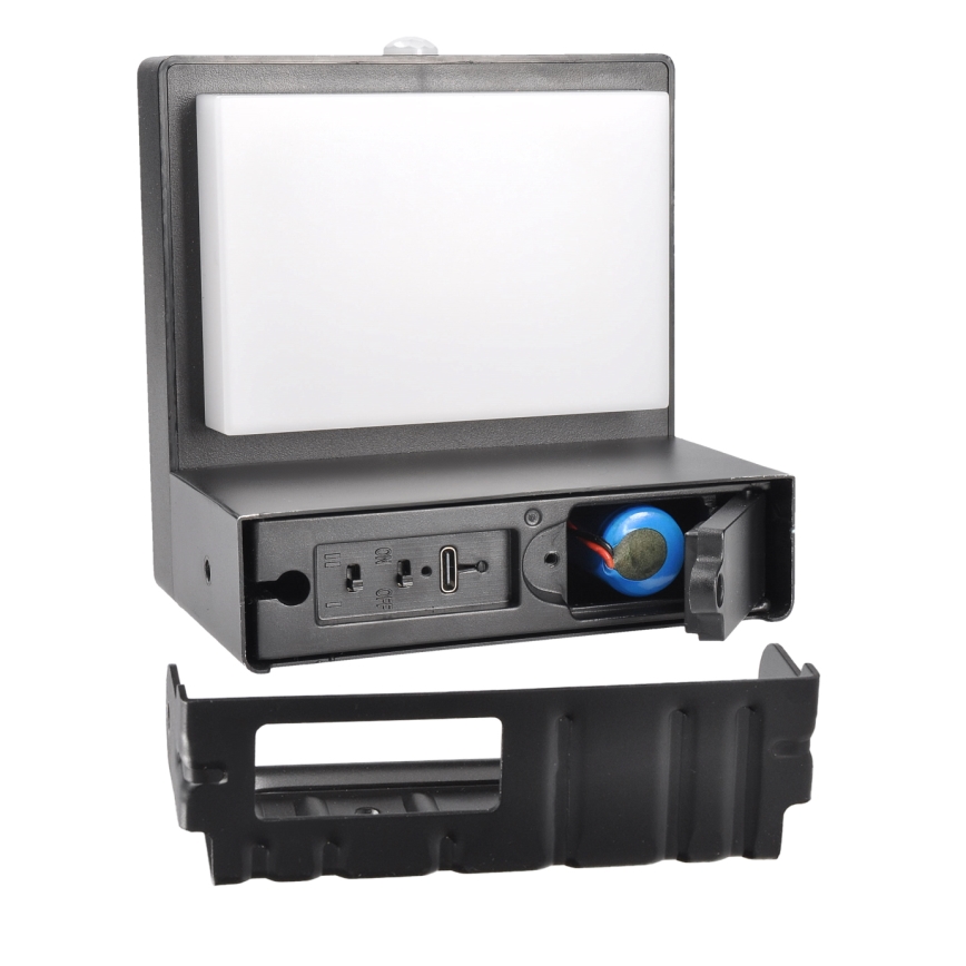 LED Solar-Wandleuchte mit Bewegungs- und Dämmerungssensor PALERMO LED/5W/3,7V 2000 mAh IP54 schwarz