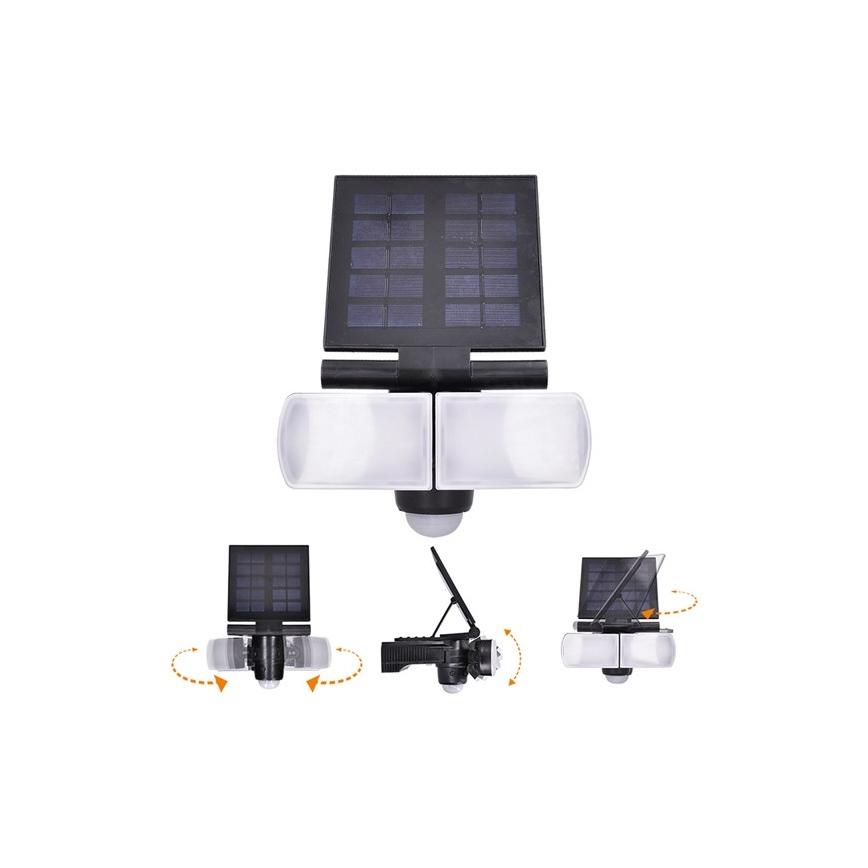 LED Solarstrahler mit Sensor 2000mAh LED/8W/3,7V IP44