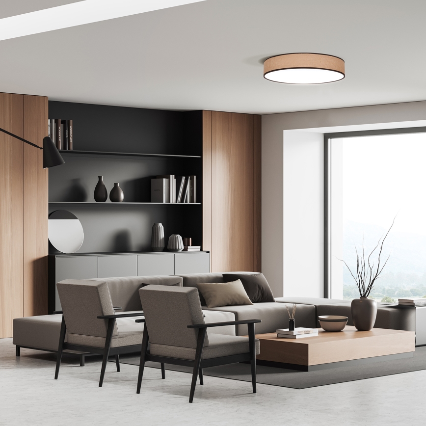 LED Dimmbares Deckenleuchte BROWNIE LED/48W/230V 3000-6500K Braun Ø 40 cm + Fernbedienung