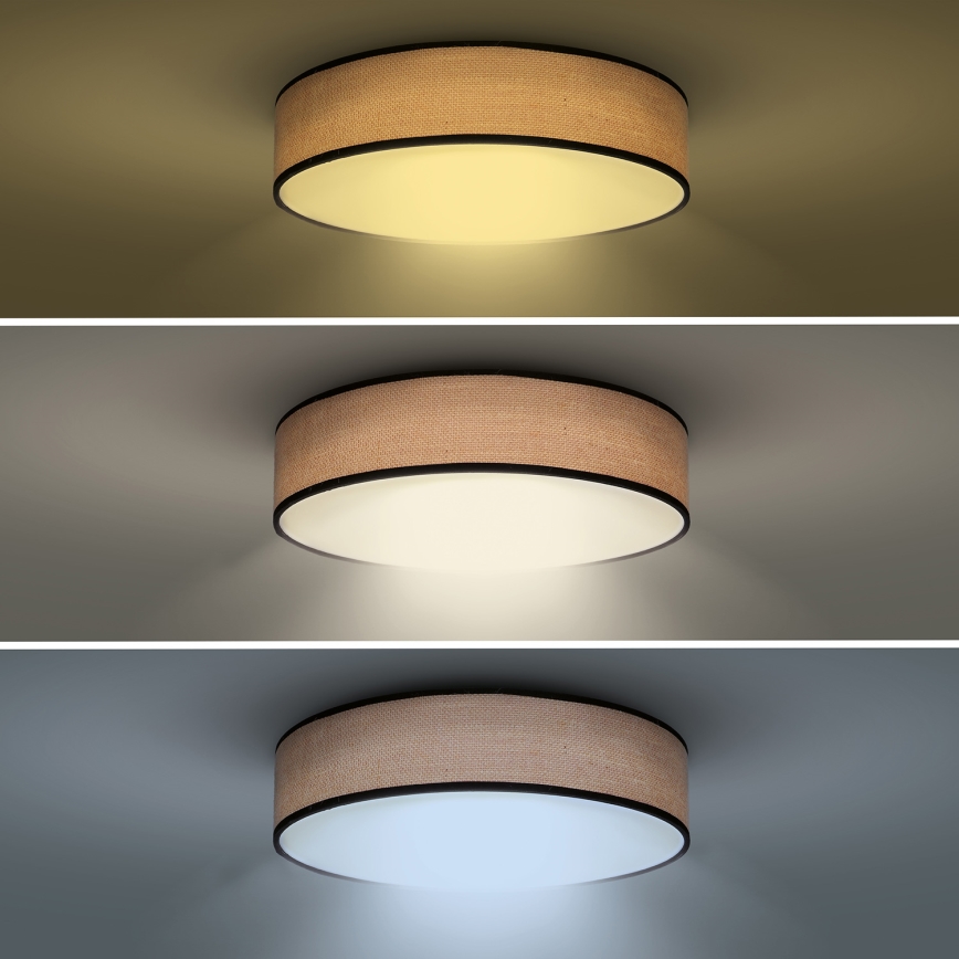 LED Dimmbares Deckenleuchte BROWNIE LED/48W/230V 3000-6500K Braun Ø 40 cm + Fernbedienung