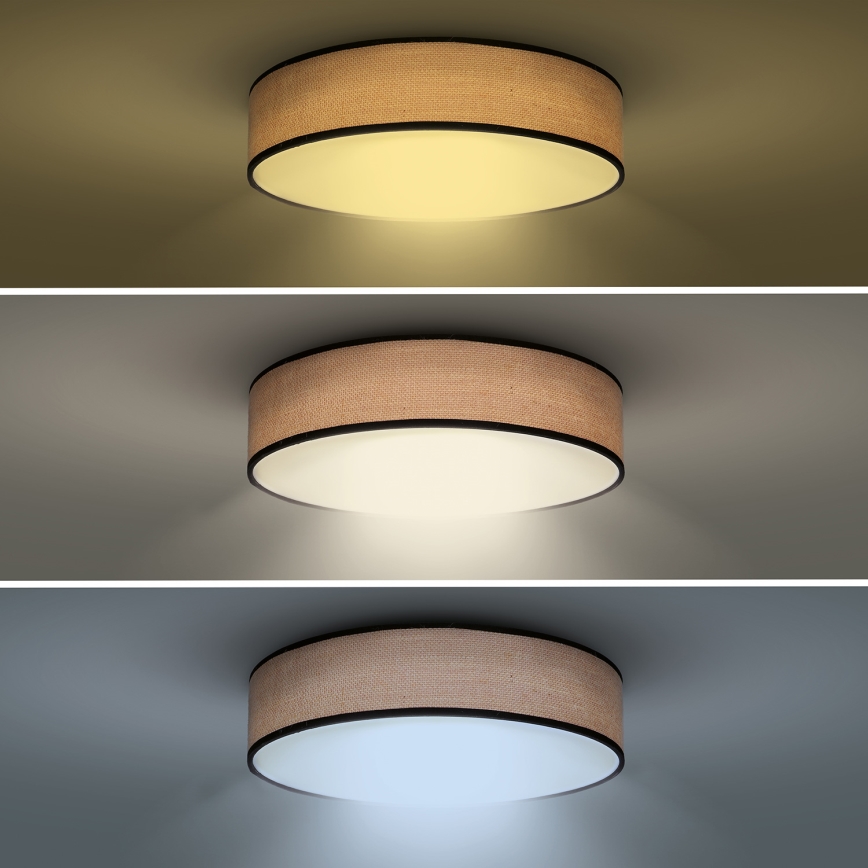 LED Dimmbares Deckenleuchte BROWNIE LED/60W/230V 3000-6500K Braun Ø 50 cm + Fernbedienung