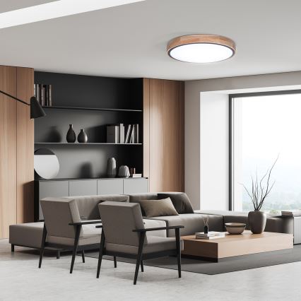 LED Dimmbares Deckenleuchte IRON OAK LED/60W/230V 3000-6500K Eiche Ø 51 cm + Fernbedienung