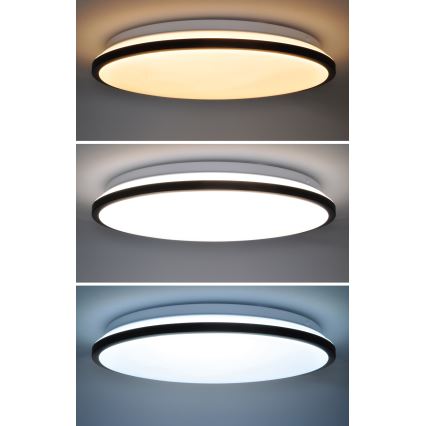 Dimmbare LED-Deckenleuchte JAMIL LED/48W/230V 3000-6500K schwarz + Fernbedienung