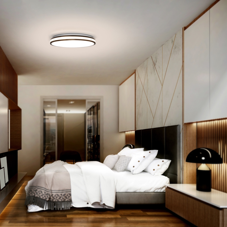 Dimmbare LED-Deckenleuchte LASKOS LED/48W/230V 3000-6500K schwarz + Fernbedienung
