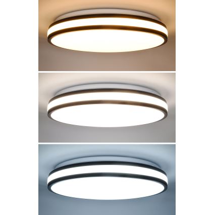 Dimmbare LED-Deckenleuchte LASKOS LED/48W/230V 3000-6500K schwarz + Fernbedienung