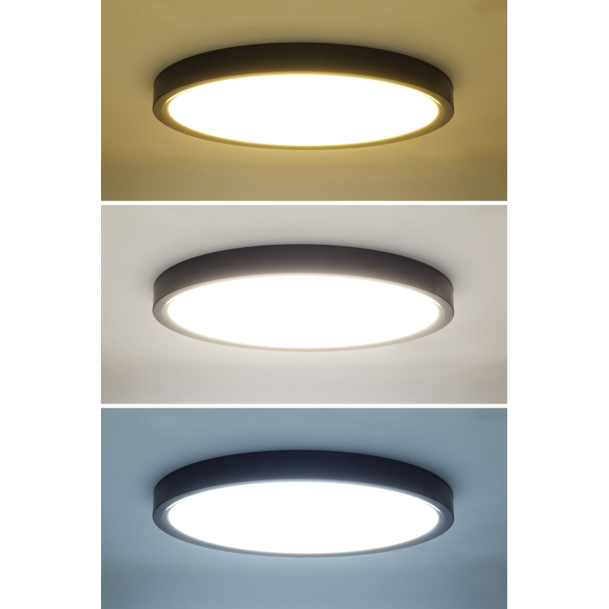 LED Dimmbares Deckenleuchte ESTELA LED/36W/230V Ø30 cm Schwarz + Fernbedienung