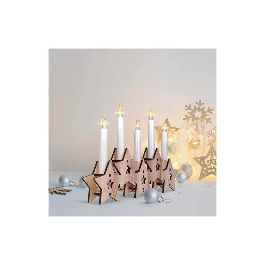 LED-Weihnachts-Kerzenleuchter 5xLED/2xAA