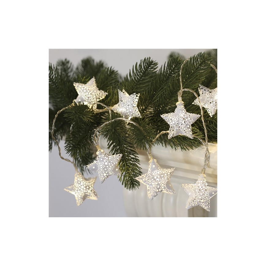 Soligth 1V224 - LED Weihnachtskettensterne 1 m 10xLED/2xAA