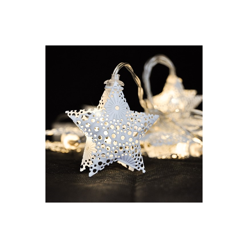Soligth 1V224 - LED Weihnachtskettensterne 1 m 10xLED/2xAA
