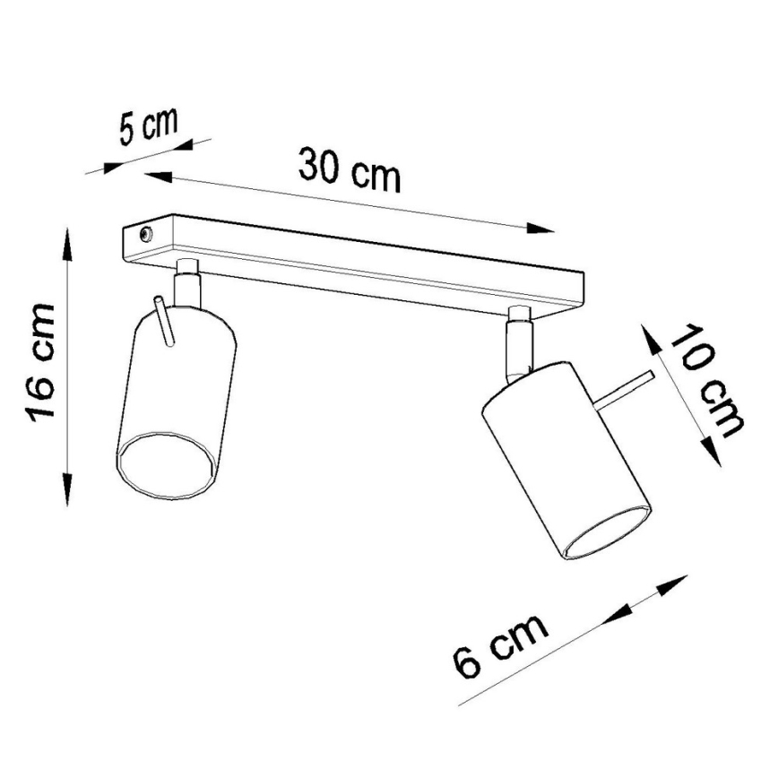Strahler RING 2 2xGU10/10W/230V weiß