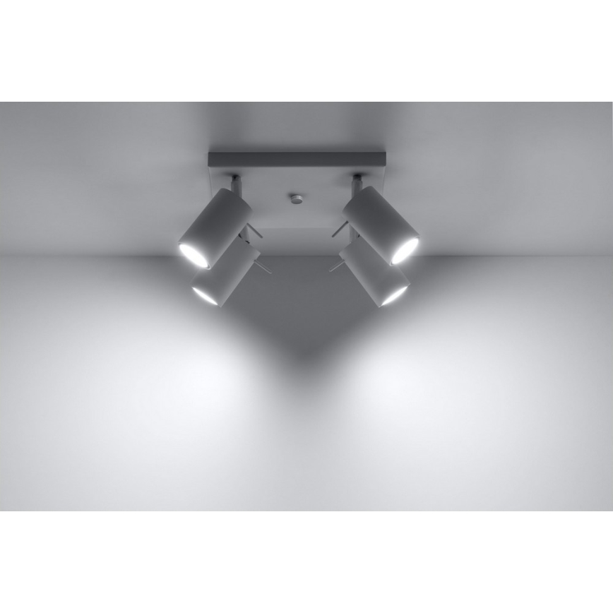 Strahler RING 4 4xGU10/10W/230V weiß