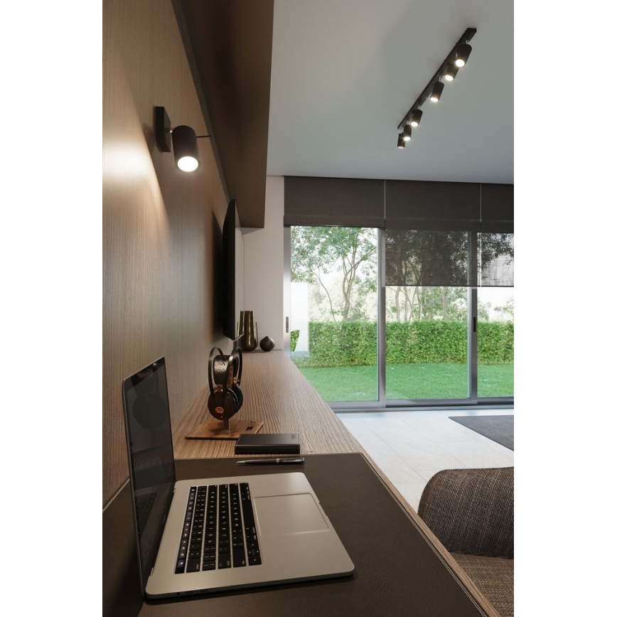Sollux SL.0091 - Wandbeleuchtung RING 1xGU10/40W/230V schwarz