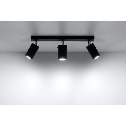 Strahler RING 3 3xGU10/10W/230V schwarz
