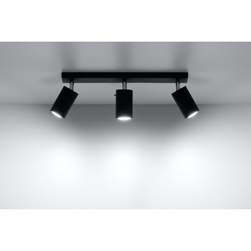 Strahler RING 3 3xGU10/10W/230V schwarz