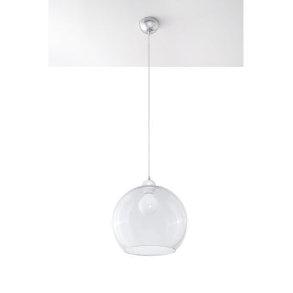 Pendelleuchte BALL an Kabel 1xE27/15W/230V, Ø 30 cm, transparent/glänzender Chrom