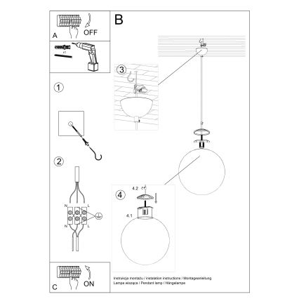 Pendelleuchte an Kabel UGO 1xE27/15W/230V Ø 20 cm weiß/Hochglanzchrom