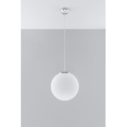 Pendelleuchte UGO mit Kabel 1xE27/15W/230V Ø 30 cm weiß/glänzender Chrom