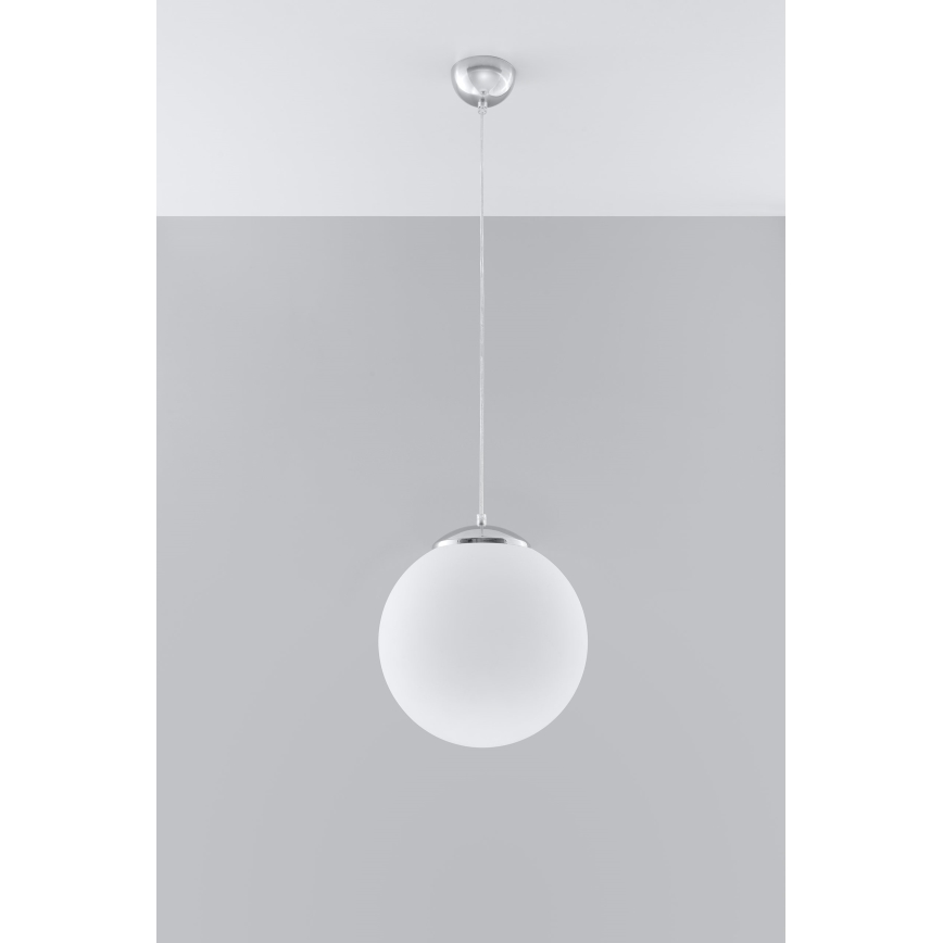Pendelleuchte UGO mit Kabel 1xE27/15W/230V Ø 30 cm weiß/glänzender Chrom