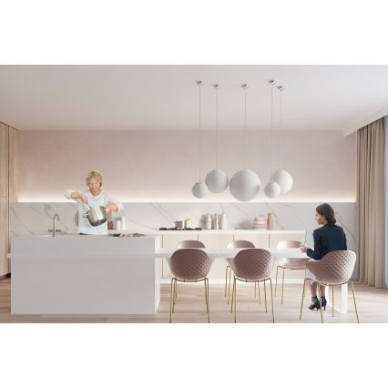 UGO Seil-Pendelleuchte 1xE27/15W/230V Ø 40 cm weiß/hochglänzender Chrom