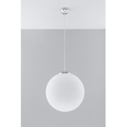 UGO Seil-Pendelleuchte 1xE27/15W/230V Ø 40 cm weiß/hochglänzender Chrom