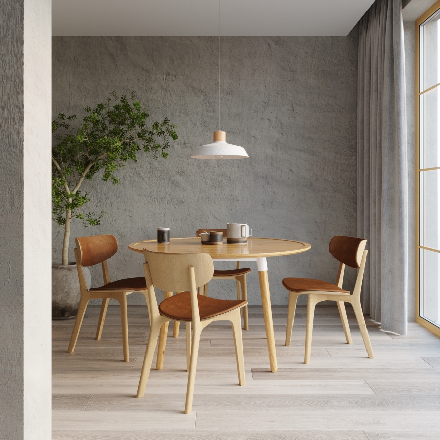 Sollux SL.0282 - Hängeleuchte AFRA 1xE27/60W/230V weiß/natürlich Holz