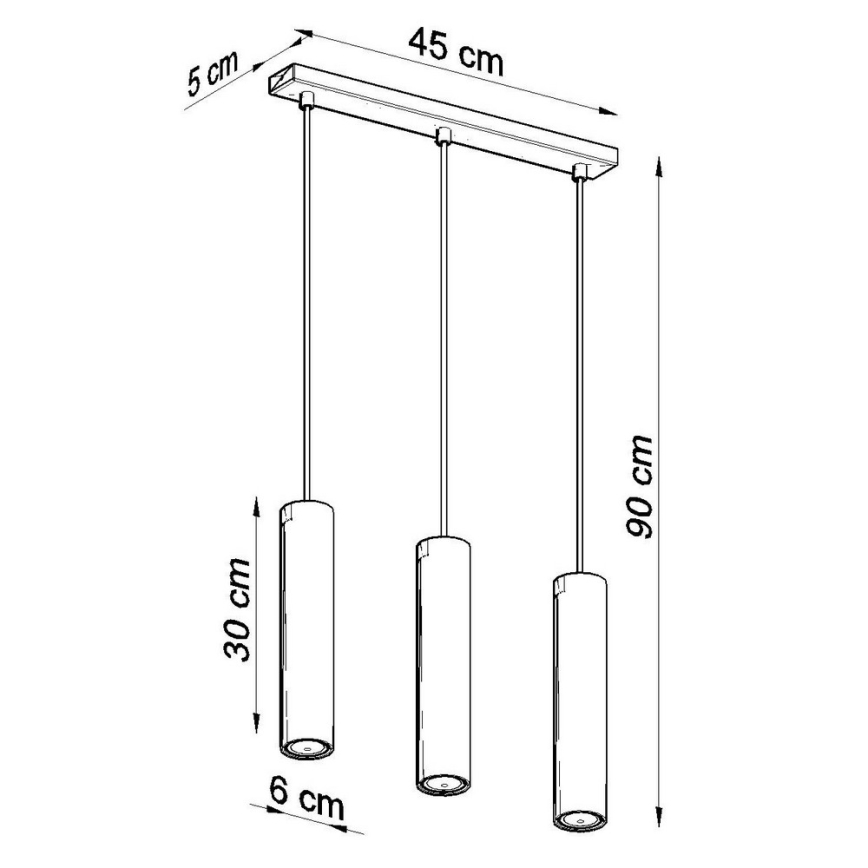 Hängeleuchte an Schnur LAGOS 3 3xGU10/10W/230V weiß