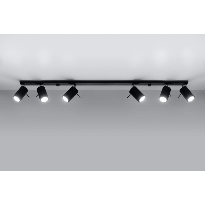 Strahler RING 6L 6xGU10/10W/230V schwarz