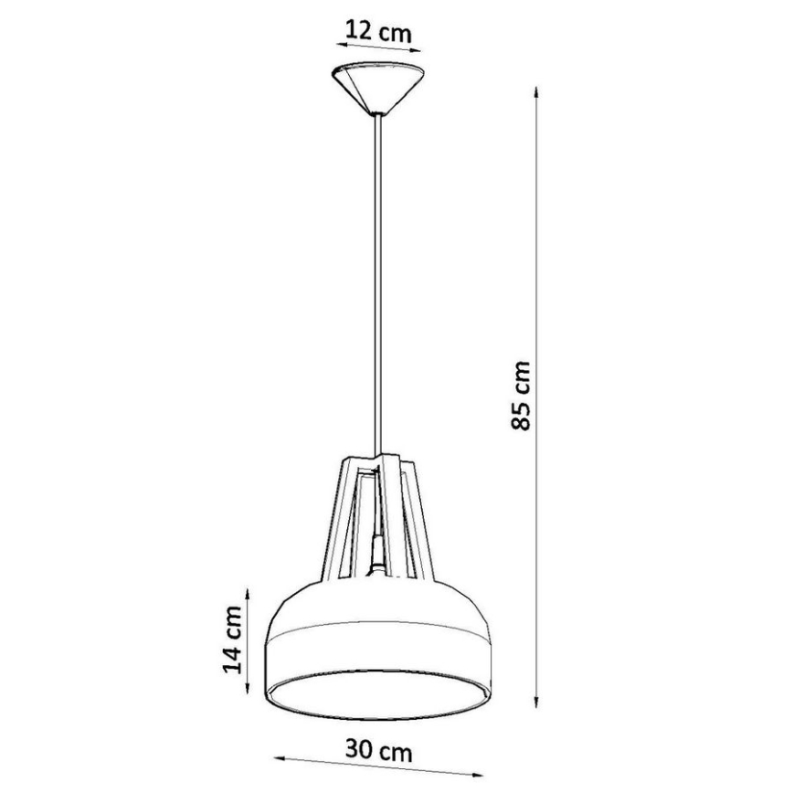 Hängeleuchte CASCO 1xE27/60W/230V d 30 cm Birke/Buche