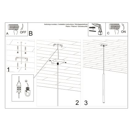 Kronleuchter an einer Litze PASTELO 1xG9/12W/230V weiß