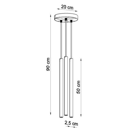 Hängeleuchte an Schnur PASTELO 3xG9/8W/230V weiß