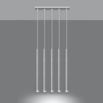 Hängeleuchte an Schnur PASTELO 5xG9/8W/230V weiß