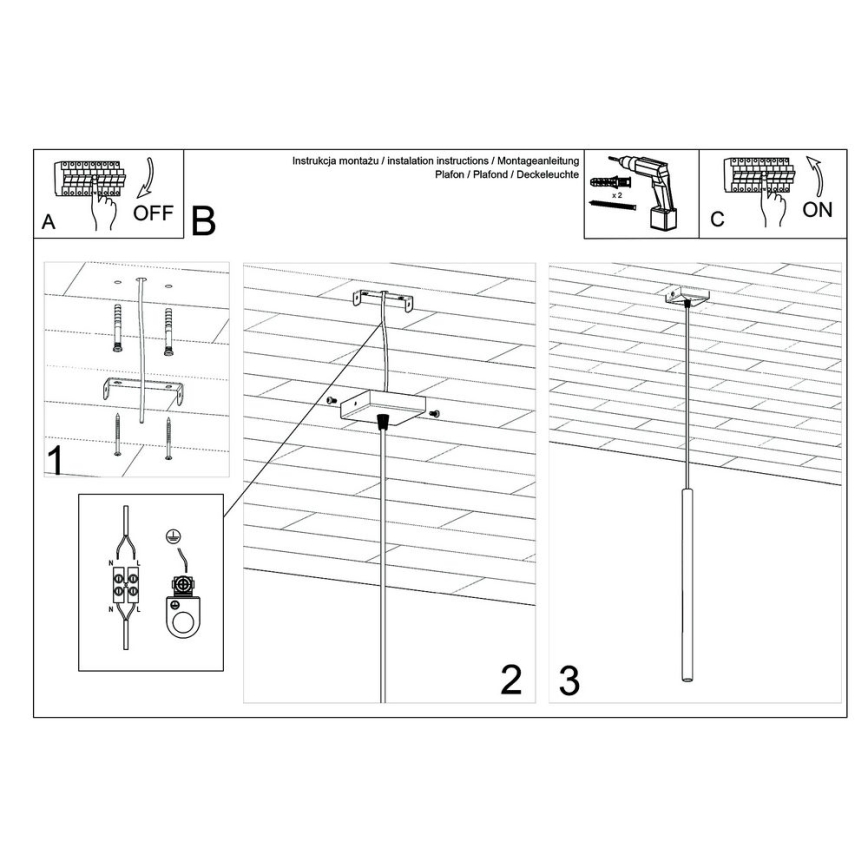 Hängeleuchte an Schnur PASTELO 1xG9/8W/230V schwarz