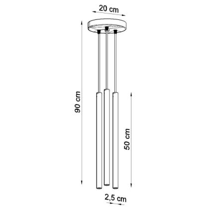 Hängeleuchte an Schnur PASTELO 3xG9/8W/230V schwarz