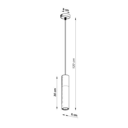 Hängeleuchte an Schnur PABLO 1xGU10/40W/230V schwarz/Buche