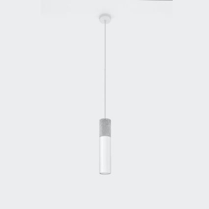 Deckenleuchte an Kabel BORGIO 1xGU10/40W/230V Beton/Metall Weiß