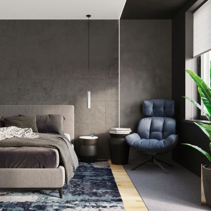 Deckenleuchte an Kabel LUVO 1xGU10/40W/230V Beton/Schwarz